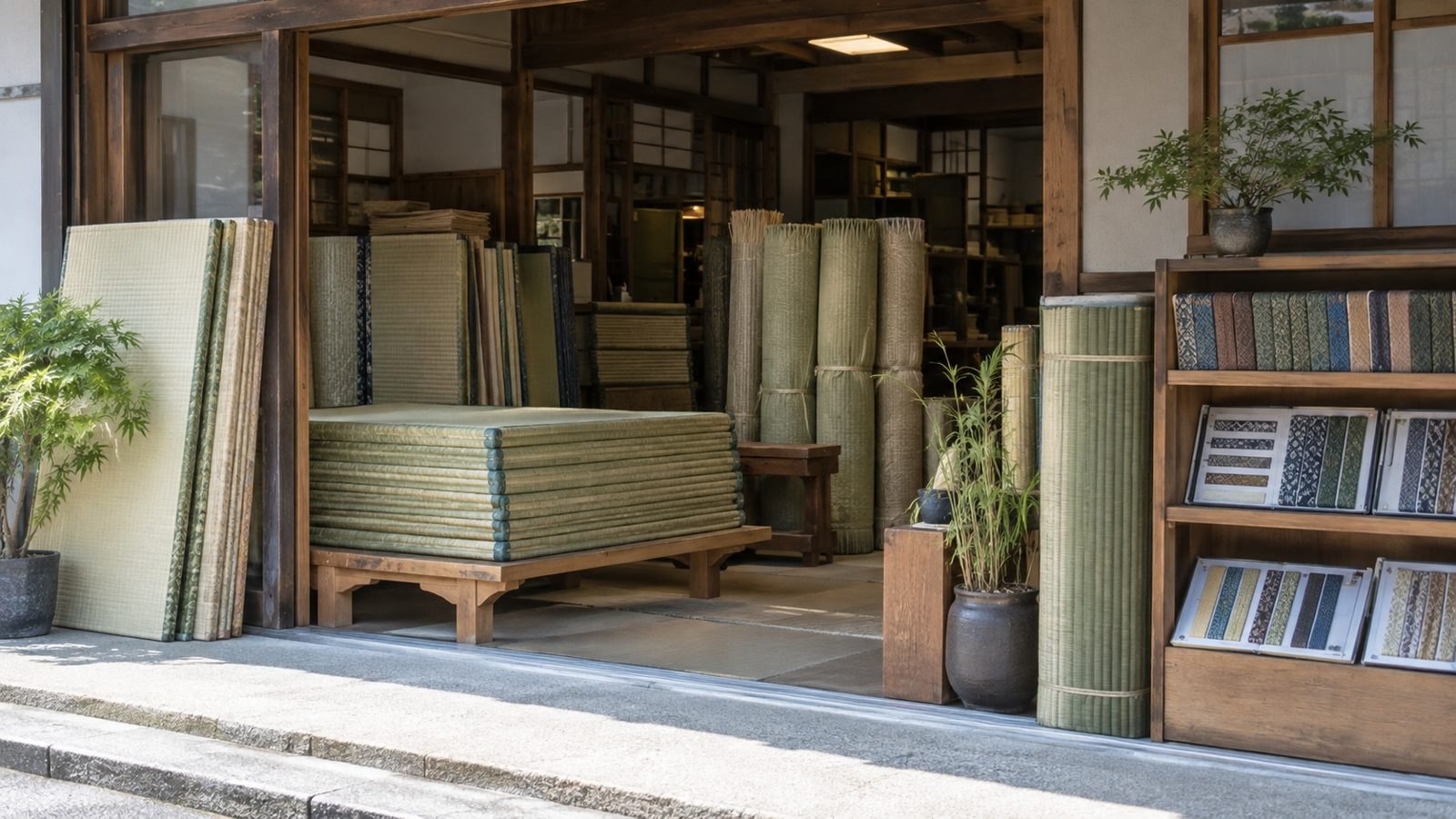畳を積んだ作業場（イメージ）